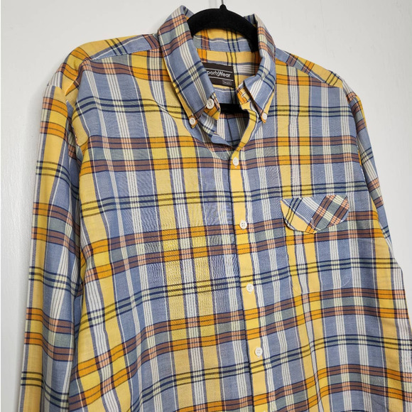 Vintage 70s Sears Sportswear Plaid Button Shirt Groovy Hippie Rockabilly VTG - Picture 4 of 11